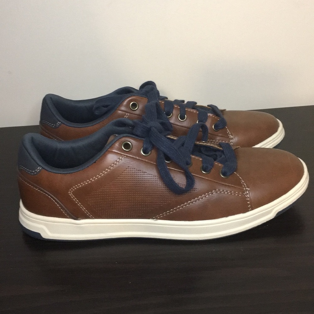 George Mens Brown Faux Leather Shoes